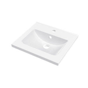 Vasque en céramique blanc brillant NAPOLD 51,4 x 12,4 x 46 cm