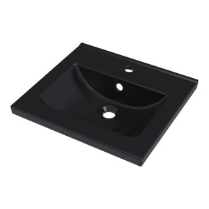 Vasque en céramique noir brillant NAPOLD 51,4 x 12,4 x 46 cm