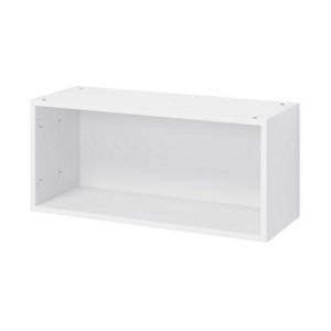 Meuble haut "Florie" blanc mat l.80 x h.36 x p.32 cm 2 portes relevantes