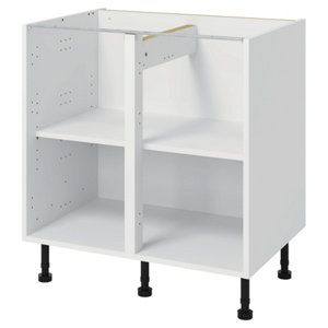 Meuble bas "Florie" blanc mat l.80 x h.72 x p.57 cm 1 tiroir + 2 casseroliers