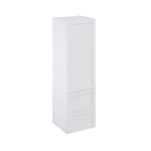 Colonne "Florie" blanc mat l.60 x h.201 x p.60 cm 1 porte + 2 casseroliers avec 1 tiroir intérieur