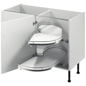 Meuble d'angle bas "Florie" blanc mat l.120 x h.72 x p.57 cm 1 porte + rangement Space droit