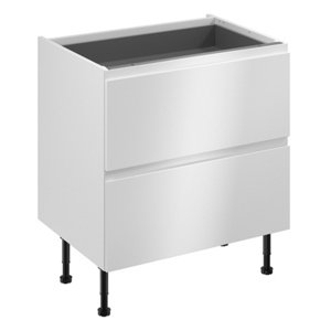 Meuble bas "Glorian" blanc brillant l.80 x h.72 x p.57 cm 2 casseroliers