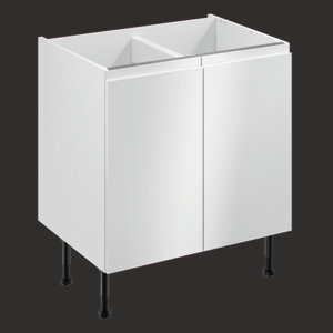 Meuble bas "Glorian" blanc brillant l.80 x h.72 x p.57 cm 2 portes