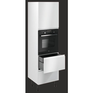 Colonne four "Glorian" blanc brillant l.60 x h.201 x p.57 cm + 1 porte + 2 casseroliers + 1 tiroir intérieur