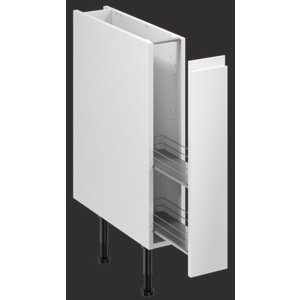 Meuble bas "Glorian" blanc brillant l.15 x h.72 x p.57 cm 1 porte coulissante