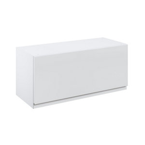 Meuble haut "Glorian" blanc brillant l.80 x h.36 x p.32 cm 2 portes relevantes