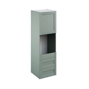 Colonne four "Coline" vert sauge l.60 x h.201 x p.57 cm + 1 porte + 1 tiroir + 2 casseroliers