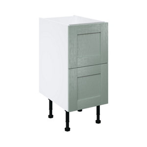 Meuble bas "Coline" vert sauge l.40 x h.72 x p.57 cm 2 casseroliers