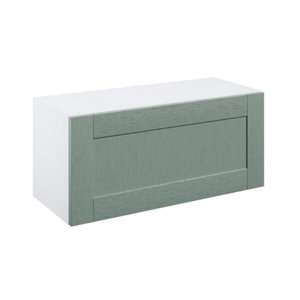 Meuble haut "Coline" vert sauge l.80 x h.36 x p.32 cm 1 porte relevable