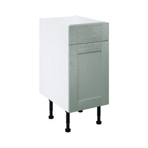 Meuble bas "Coline" vert sauge l.40 x h.72 x p.57 cm 1 porte + 1 tiroir