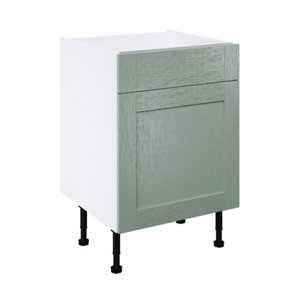 Meuble bas "Coline" vert sauge l.60 x h.72 x p.57 cm 1 porte + 1 tiroir