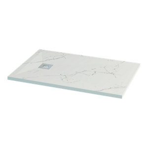 Receveur de douche blanc marbré antidérapant L. 120 x l. 80 cm x Ep. 3,5 cm