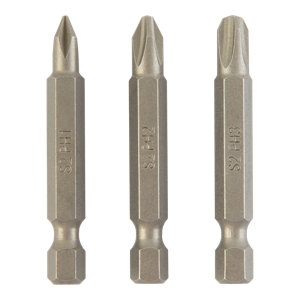 Lot de 3 embouts de vissage PH1/PH2/PH3 acier S2 50 mm