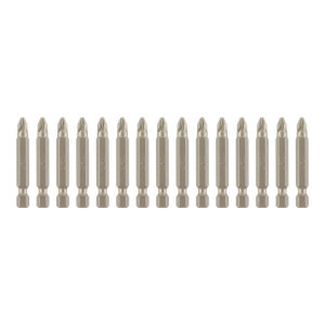 Lot de 15 embouts de vissage PZ2 50 mm acier s2 noir