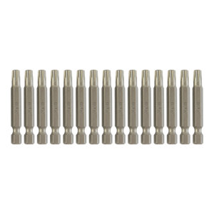 Lot de 15 embouts de vissage Torx TX30 acier S2 - L. 50 mm