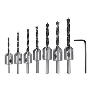 Coffret de 7 fraises à lamer bois avec forets - DRA25007-T