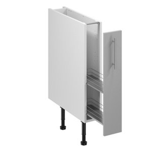 Meuble bas "Adèle" gris mat l.15 x h.72 x p.57 cm 1 porte coulissante