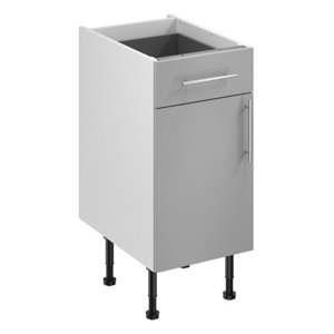 Meuble bas "Adèle" gris mat l.40 x h.72 x p.57 cm 1 porte + 1 tiroir