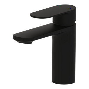 Mitigeur de lavabo noir mat avec bonde clic-clac SIBIA 