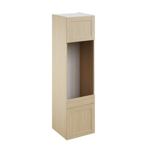 Colonne four + micro-ondes "Coline" imitation chêne clair l.60 x h.201 x p.57 cm + 2 portes