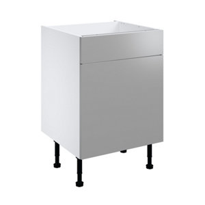 Meuble bas "Adele" gris l.60 x h.72 x p.57 cm 1 porte + 1 tiroir