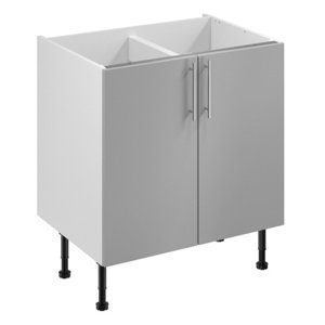 Meuble bas "Adèle" gris mat l.80 x h.72 x p.57 cm 2 portes