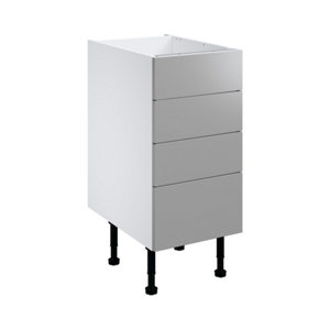 Meuble bas "Adele" gris l.40 x h.72 x p.57 cm 3 tiroirs + 1 casserolier