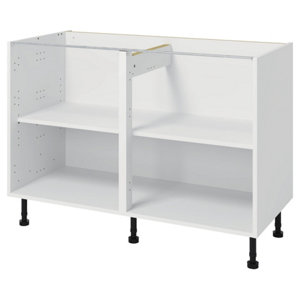 Meuble d'angle bas "Adèle" gris mat l.120 x h.72 x p.57 cm 1 porte + rangement panier droit