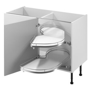 Meuble d'angle bas "Adèle" gris mat l.120 x h.72 x p.57 cm 1 porte + rangement Space droit