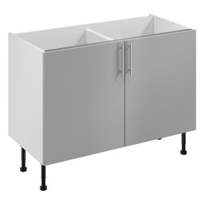 Meuble bas "Adèle" gris mat l.120 x h.72 x p.57 cm 2 portes