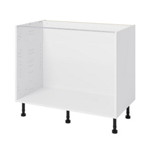 Meuble bas "Adele" gris mat  l.100 x h.72 x p.57 cm 1 tiroir + 2 casseroliers