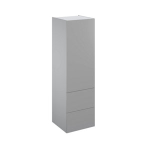 Colonne "Adele" gris mat l.60 x h.201 x p.60 cm 1 porte + 2 casseroliers avec 1 tiroir intérieur