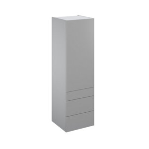 Colonne "Adele" gris mat l.60 x h.201 x p.60 cm 1 porte + 1 tiroir + 2 casseroliers