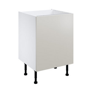 Meuble bas "Dorice" beige mat l.60 x h.72 x p.57 cm 1 porte 1 casserolier + 3 tiroirs