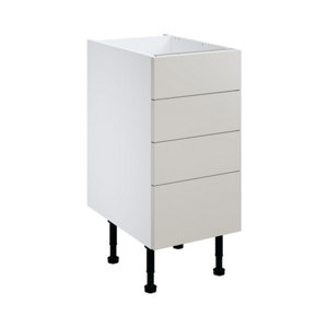Meuble bas "Dorice" beige mat l.40 x h.72 x p.57 cm 3 tiroirs + 1 casserolier