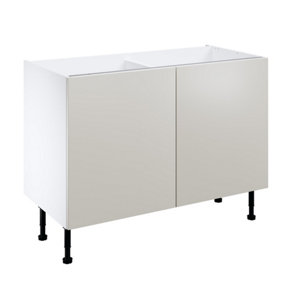 Meuble bas "Dorice" beige mat l.120 x h.72 x p.57 cm 2 portes