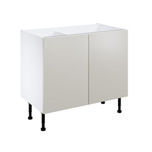 Meuble bas "Dorice" beige mat l.100 x h.72 x p.57 cm 2 portes