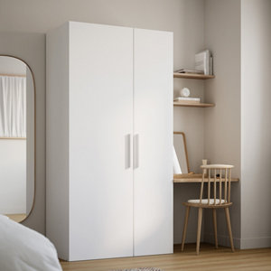 Ensemble accessoires de rangement CICERO 40 cm blanc avec 2 étagères et tringle de penderie