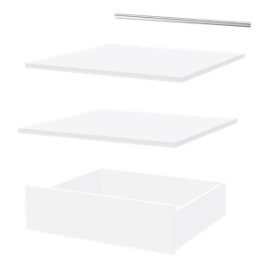 Ensemble accessoires de rangement CICERO 60 cm blanc avec tiroir étagères et tringle