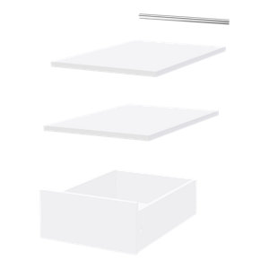 Ensemble accessoires de rangement CICERO 40 cm blanc avec tiroir et étagères
