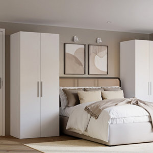 Ensemble accessoires de rangement CICERO 40 cm blanc avec tiroir et étagères