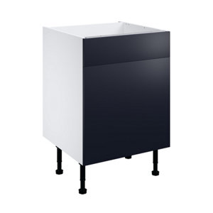 Meuble bas "Dorice" bleu mat l.60 x h.72 x p.57 cm 1 porte + 1 tiroir