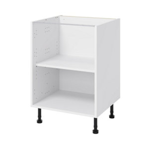 Meuble bas "Dorice" bleu mat l.60 x h.72 x p.57 cm 1 porte 1 casserolier + 3 tiroirs