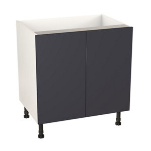 Meuble bas "Dorice" bleu mat l.80 x h.72 x p.57 cm 2 portes