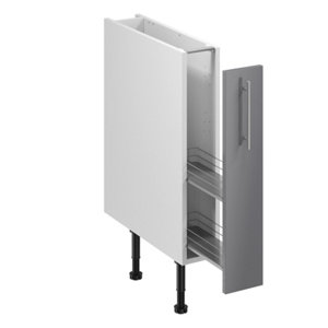 Meuble bas "Dorice" anthracite mat l.15 x h.72 x p.57 cm 1 porte coulissante