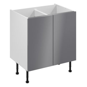 Meuble bas "Dorice" anthracite mat l.80 x h.72 x p.57 cm 2 portes