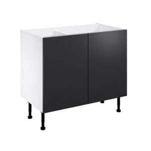 Meuble bas "Dorice" anthracite mat l.100 x h.72 x p.57 cm 2 portes