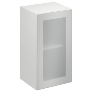 Meuble haut "Jarod" givré l.40 x h.72 x p.32 cm 1 porte vitrée