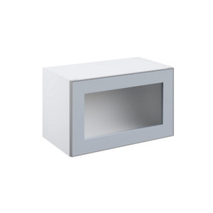 Meuble haut "Jarod" blanc givré l.60 x h.36 x p.32 cm 2 portes hotte